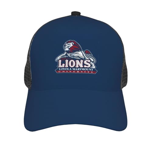 Loyola Marymount University Curved Brim Mesh Baseball Cap Casual Sun Hat for Unisex Black