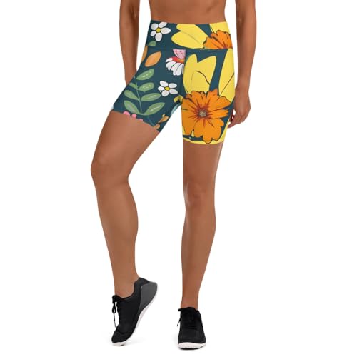 Short de yoga imprimé coloré à compression pour femme