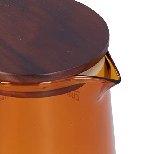 Glass Coffee Pot Server, Clear Tea Pot Coffee Carafe Glass Teapot Restaurant Coffee Server Glass Teakettle With Wood Lid For Cafe 500Ml (Brown) #TOP7