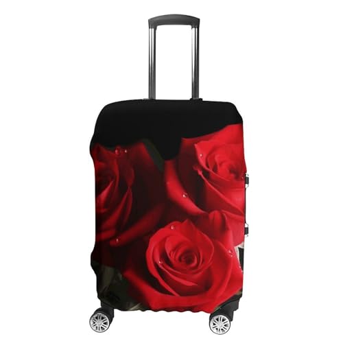 Carry on Luggage Cover Red Roses Suitcase Covers for Luggages Tsa Approved Travel Luggage Sleeve Protector Elastic Suitcase Protector Anti-Scratch Washable Fits 19-30 Inch Case -S