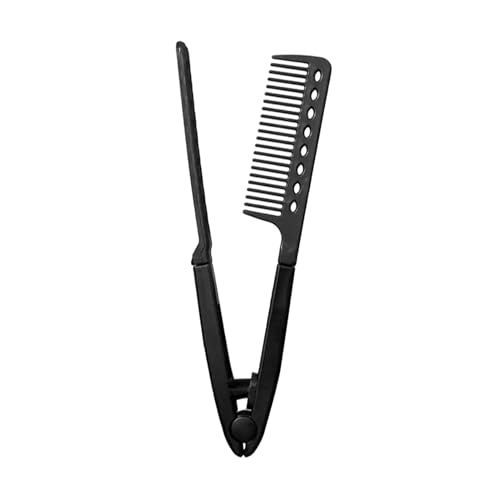 Peine alisador de pelo, peine alisador de cabello tipo V para plancha plana, equipo antiencrespamiento, herramienta de mango ergonómico para peluquería diaria, principiantes y profesionales Peine alisador de pelo, peine alisador de cabello tipo V para plancha plana, equipo antiencrespamiento, herramienta de mango ergonómico para peluquería diaria, principiantes y profesionales