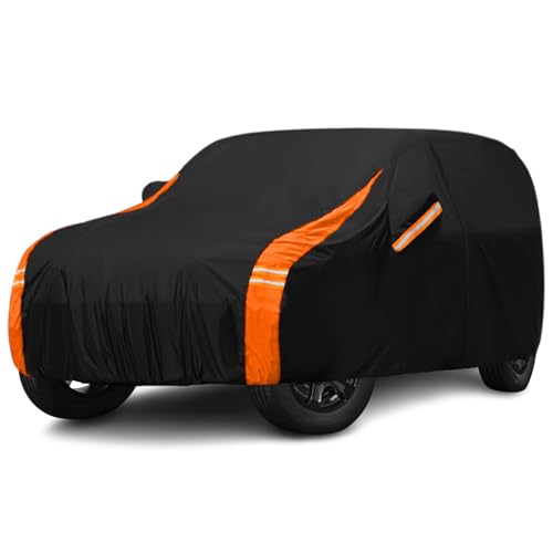 YoYolaur 10-Layer Compatible with Jeep Cover Waterproof 2 Door All Weather for Automobiles Soft Cotton Lining Outdoor Full Covers with Door Zipper Universal Fit for Wrangler CJ YJ TJ JK JL