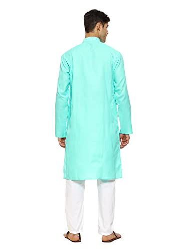 Image of ITOS365 Men Cotton Blend Kurta Pyjama Set Party Fashion Regular Ethinic Wear Indian Dress Gift for Men