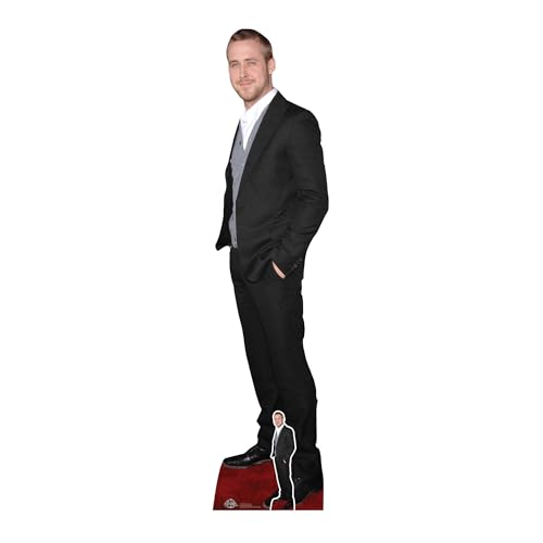 Star Cutouts CS786 Ryan Gosling Black Suit Lifesize Cardboard Cutout with Mini – Movie Night Party Decoration, Fan Display & Collector Standee