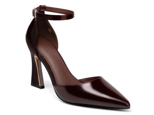 Image of Juliet Holy Womens Pumps Point Closed Toe Heels Buckle Ankle Strap D'Orsay Heeled Sandals