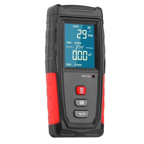 EMF Detector, Rechargeable EMF Meter, LCD Handheld Electromagnetic Field Radiation Detector, EF MF EMF Reader for Home Office Indoor Outdoor Ghost Hunting Equipment