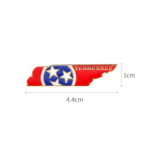 Image of State Shaped Map Lapel Metal Pin Enamel Brooch Keepsake Beautifully Designed for Backpack Hat