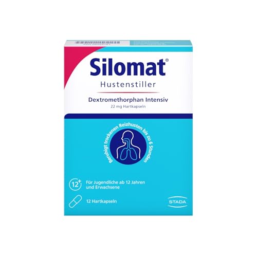 SILOMAT Hustenstiller Dextromethorphan Intensiv Hartkapseln gegen Reizhusten für Erwachsene und Kinder ab 12 Jahren 12 Stück