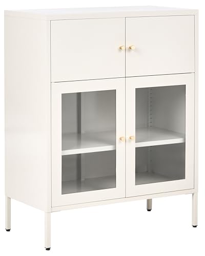 Beliani Vitrina de Metal con 2 Puertas y 2...
