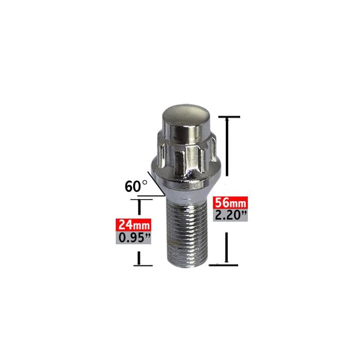 Image of Wheel Accessories Parts 4 Locks + Key M14 x 1.5 14 x 1.5 Thread Acorn Seat Lug Bolt Lock Chrome Finish 24mm Shank Length Dual Hex Key 17mm & 19mm fits Ferrari 456 GT 456 GTA 456 M 456 M GT