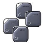 UGREEN FineTrack Air Tracker Tags (iOS Only) 4 Pack, 2-Year Replaceable Battery Bluetooth Tracker Compatible with Apple Find My, Item Finder Smart Tag for Keys, Luggage - [Apple Find My Certified]