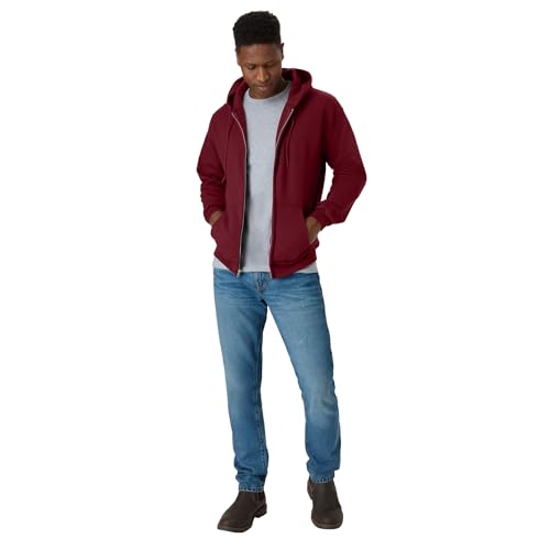 Image of Hanes Men's Zip-up Hoodie, Ecosmart Fleece Full-zip Hoodie for Men, Hooded Sweatshirt