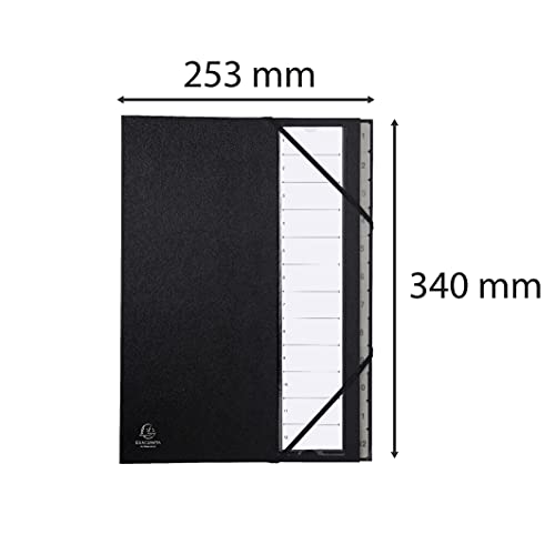 Trieur Ordonator EXACOMPTA A4 noir à 12 compartiments pour classer vos documents - 2