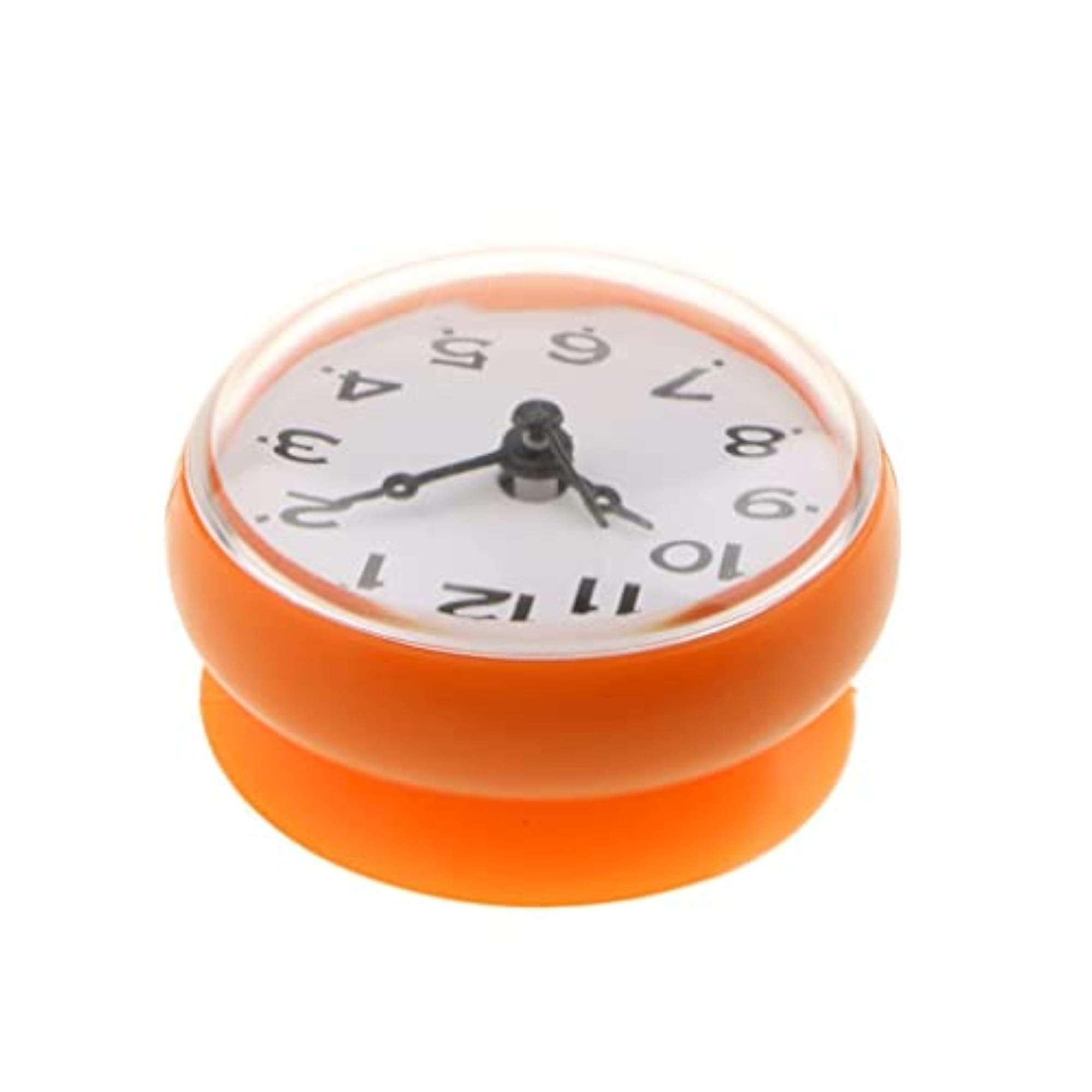 Silicone Waterproof Suction Cup Clock, Orange