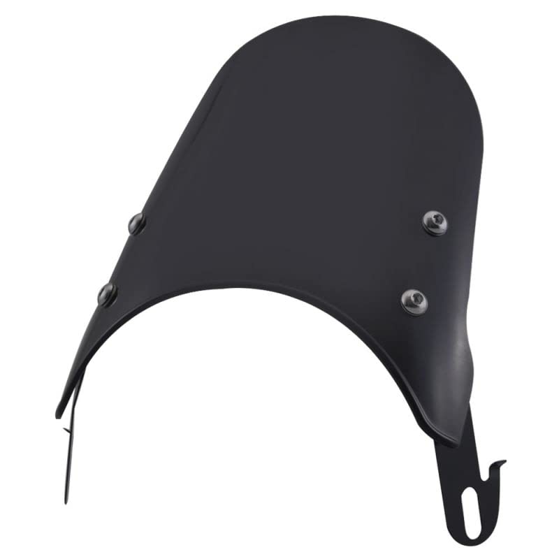 4-7" Windshield Wind Deflector Windscreen Fairing Headlight Instrument Visor/Fit For Harley/Fit For Yamaha/Fit For Cafe Scrambler Royal GN CG 125 (Color : 01 Black)