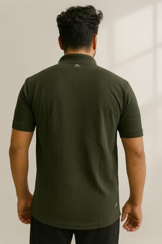 Image of Force NXT Men's Premium Microfiber Fabric Solid T-Shirt | Polo Neck Half-Sleeves T-Shirt for Men | Label Free with Anti-Static for Daily Uses