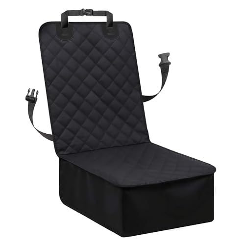 Fudajo Hunde Sitzbezug fürs Auto 100x50cm, Wasserfester und kratzfester Vordersitz Schoner gegen Schmutz, Hundedecke als Autoschondecke in Schwarz