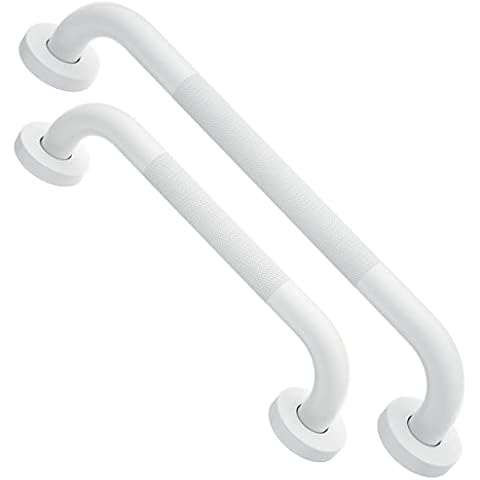 12 Inch / 16 Inch Anti Slip Shower Grab Bar Oil Rubbed White, Munzong Bathroom Grab Bar, Knurled Bathroom Balance Bar,Safety Hand Rail Support Handicap Elderly Injury Senior Assist Bath Handle Cover