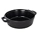 STAUB Cast Iron Set 4-pc, Stackable Space-Saving Cookware Set, Dutch Oven, Skillet, Grill Pan with Universal Lid, Made in France, Matte Black