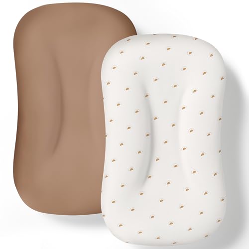 Image of Cpzzkq Baby Lounger Cover 2 Pack - Silky Soft and Breathable Infant Lounger Cover, Newborn Lounger Slipcover for Baby Boys Girls, Fits Cpzzkq & Most Loungers, Cover Only, Brown