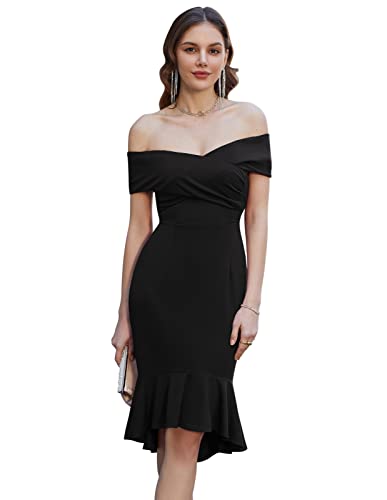 GRACE KARIN Damen Sexy Elegant Fischschwanzkleid Midi Cocktailkleid Abend...