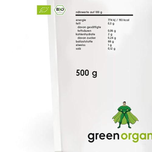 Foto von Bio Flohsamenschalen 99% Reinheit - Premium Qualität - laborgeprüft, ballaststoffreich, vegan, lower-Carb, glutenfrei, nachhaltig und fair angebaut, 500g