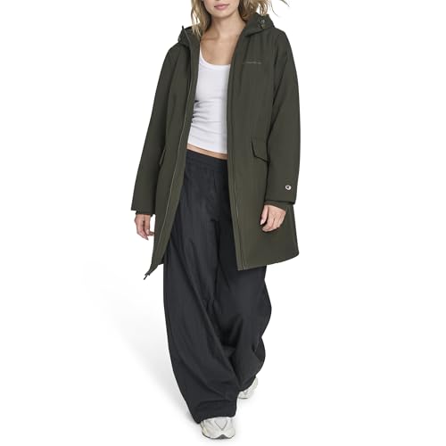 Champion Women's Mid-Length Hooded Parka, Olive, X-Small - image 3