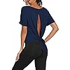 Bestisun Workout Tank Tops Open Back Yoga Exercise Shirts Tie Back Athletic Clothes for Women