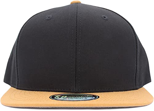 Image of KBETHOS Classic Snapback Hat Blank Cap Underbrim Cotton Wool Blend Flat Visor Adjustable Unisex