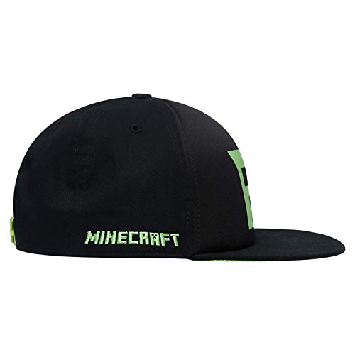 Minecraft Boys Creeper Face Hat - Black And Green Youth Snap Back Hat (Black) #TOP2