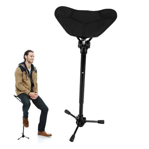 JOINPAYA Folding Camping Stool with Adjustable Height Lightweight Portable Tripod Seat for Outdoor Activities Stable Support for Fishing Hiking Queuing Comfortable and Breathable Design