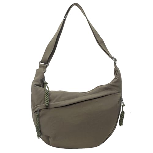 Image of GRPKSSIB Nylon Crescent Bag Hobo Crossbody Bags Casual Sling Bag Slouchy Shoulder Bags Travel Messenger Bag for Women Men