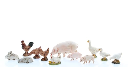 Moranduzzo 12 animais de corrida para presépio de 10 cm escala 1:20 - figuras de presépio inestrutíveis - pintura acabada à mão, produto oficial, escultor M. Landi