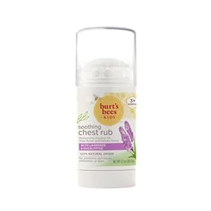 Burt’s Bees Kids Chest Rub Stick, Coconut Oil, Shea Butter and Manuka Honey Lavender & Eucalyptus, White, 1 Ounce