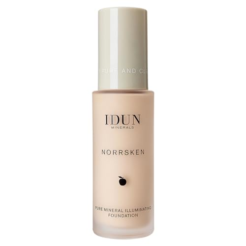IDUN Minerals Liquid Norrsken Foundation - Silky Smooth Coverage - Luminous, Dewy Finish for Dry and Dull Skin - Water Resistant and Vegan Makeup - 203 Saga - Light Neutral - 1.01 oz