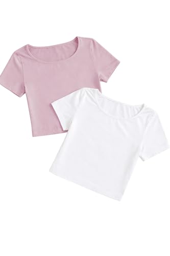 Image of KERI PERRY Tops for Women Crop Top for Women's Tank Activewear Tee Sports Work Out Wear Casual Round Neck Cotton Camisole Pack of 2