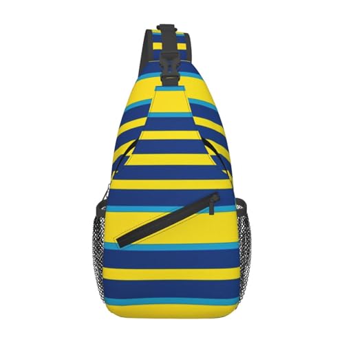 Morrales Cruzados Masculinos a Rayas Amarillo y Azul miniatura 1