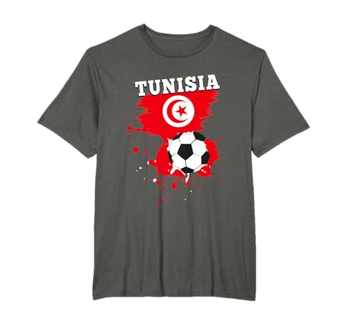 Supporter Foot Tunisie Fan Tunisien Maillot Drapeau Tunisie T-Shirt