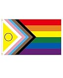 FUGLUS Regenbogen Flagge, Gay Pride Rainbow Flagge 90x150cm, Große Indoor Outdoor Diverse Rainbow Flagge, Doppelt Genähtwind- und Regenfeste Gay Pride Flagge mit Messingösen
