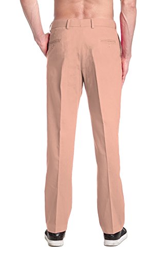 Men's Dress Pants Blush Dusty Rose Pink Trousers Flat Front 34 x 322