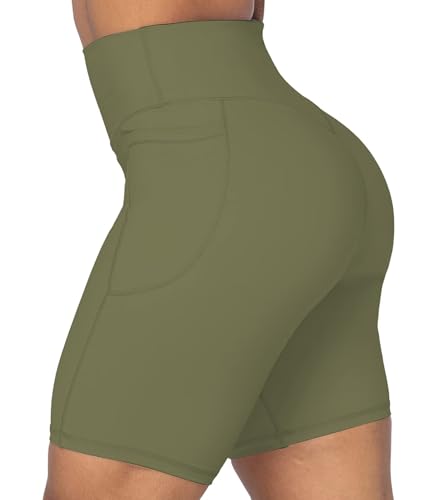 Image of Sunzel No Front Seam Biker Shorts for Women with Pockets, Yoga Workout Gym Bike Shorts with Tummy Control | 3, 5 Or 8-Inch Inseam, High Waisted, No Front Seam, Side Pockets, Buttery Soft, Compression Fit, Squat Proof, Tummy Control