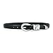 HOTWILL Women Skinny Belt for Jeans Dress Pants Ladies Fashion Faux Leather Waist Belt with Silver Buckle Black Medium