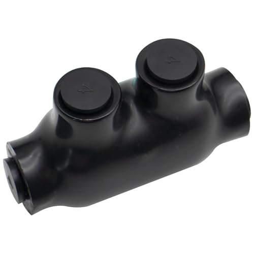 4-14 AWG Insulated 1 Port Inline Splice Connector Black Wire Connectors,Allen Hex 7/64" Insulated Cable Connectors Pre-Loaded Oxide Inhibitors,UL Listed(1pcs)
