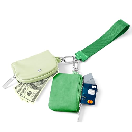 Image of Mum's Memory Mini Zip Around Wristlet Wallets for Women -KeyChain Wallet with Detachable Dual Pouch Wristlet -Key Chain Coin Purse Small Wallets