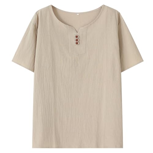 [FLYSKY] 夏服 メンズ tシャツ 五分袖 半袖 大きいサイズ ゆったり カジュアル 綿麻 無地 おしゃれ