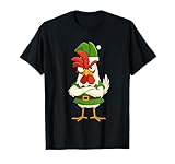 Photo Gallery rooster chicken in elf costume funny christmas halloween maglietta Photo Gallery rooster chicken in elf costume funny christmas halloween maglietta