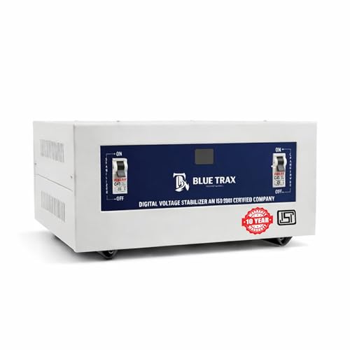 Image of BLUETRAX 3 KVA 2400W Voltage Stabilizer for Main Line | 90V-300V | Copper Table Top Automatic Digital Multipurpose | Heavy Duty | 10 Years Warranty