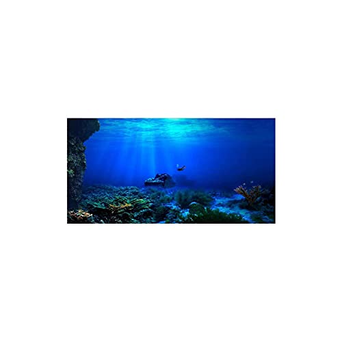 Meiyya 3D Aquarium Background 75 Gallon Tank,Aquarium Poste Fish Tank Background Aquarium Background Poster 3D Effect Adhesive Seaworld Poster for Aquarium Fish Tank Decoration(122 X 50cm) 
