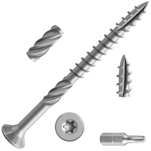 Wensilon #10 * 2-1/2" 304 Stainless Steel Deck Screws, (179pcs) 2 lbs.Exterior Wood Screws, Rust Resistant epoxy Coated, Bronze, T25 Star Bit