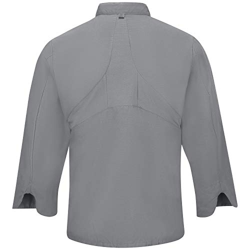 Image of Red Kap Men's Long Sleeve Ten Button Chef Coat with Mimix and Oilblok